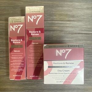 No7 Restore & Renew Face & Neck Multi Action Day Cream And Serum 3pc Combo